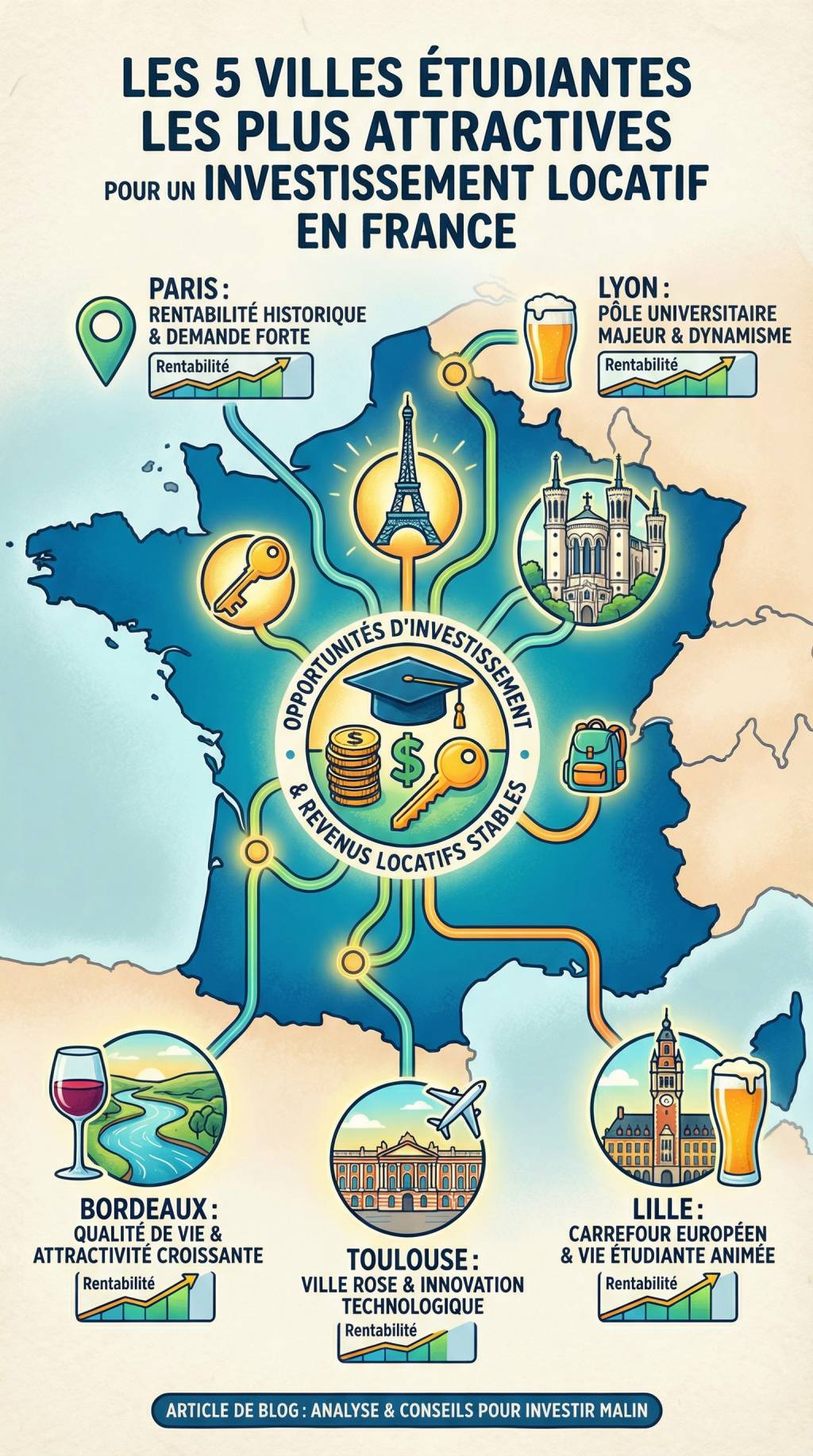 Les 5 villes étudiantes les plus attractives pour un investissement locatif en france